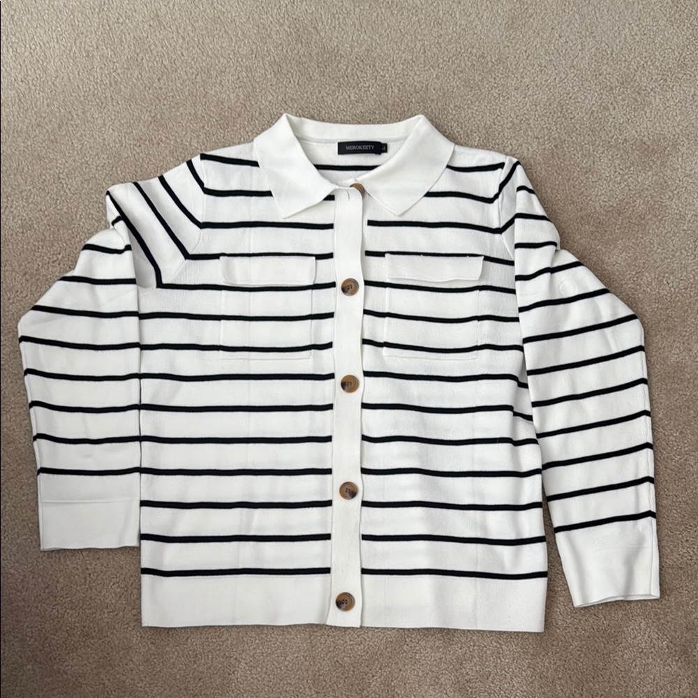 Black and White Striped Sweater